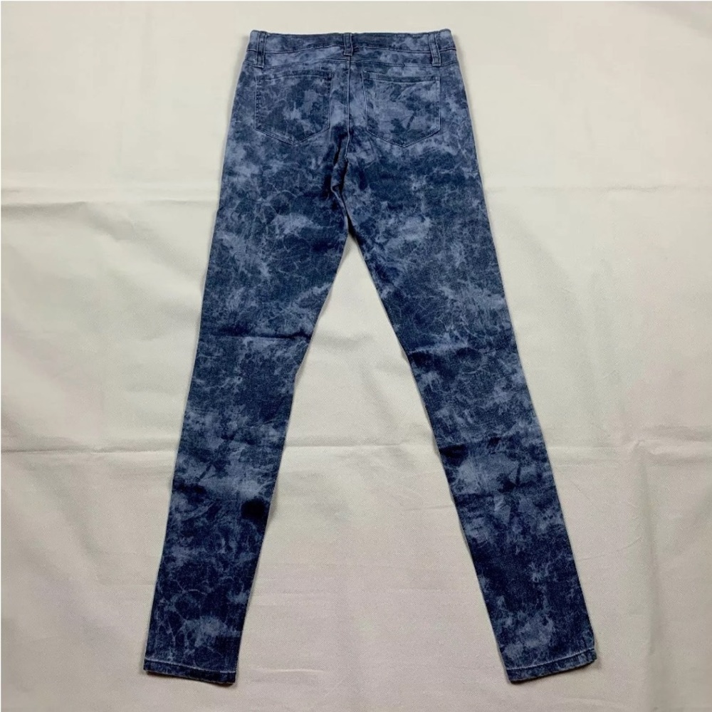Womens Jeggings TRACTR Tye-Dye Denim Jeans Skinny Blue Indigo Juniors Size 26 - Picture 3 of 4